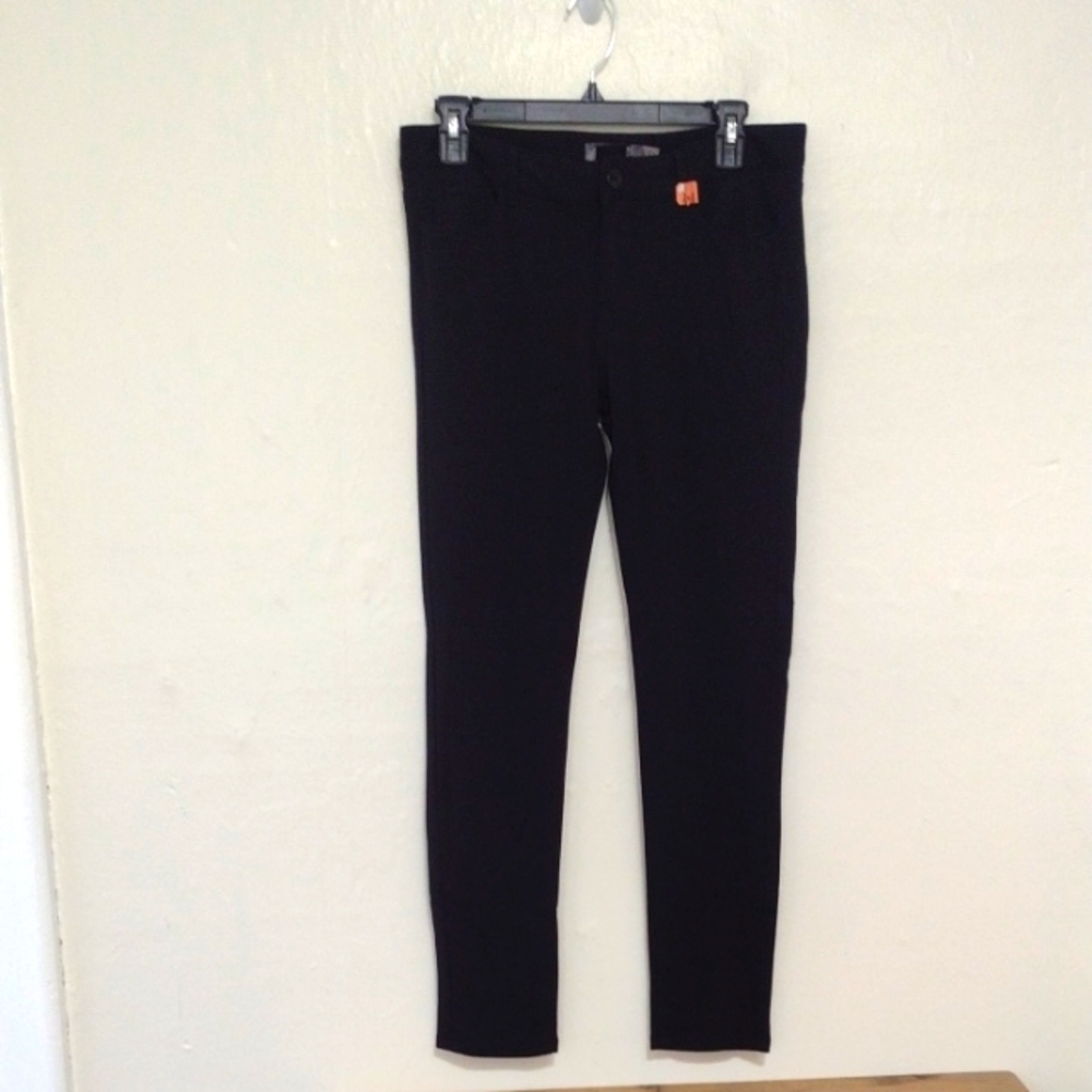 Paige Black High Rise Jersey Stretch Knit Peg Super Skinny Pants Size 30